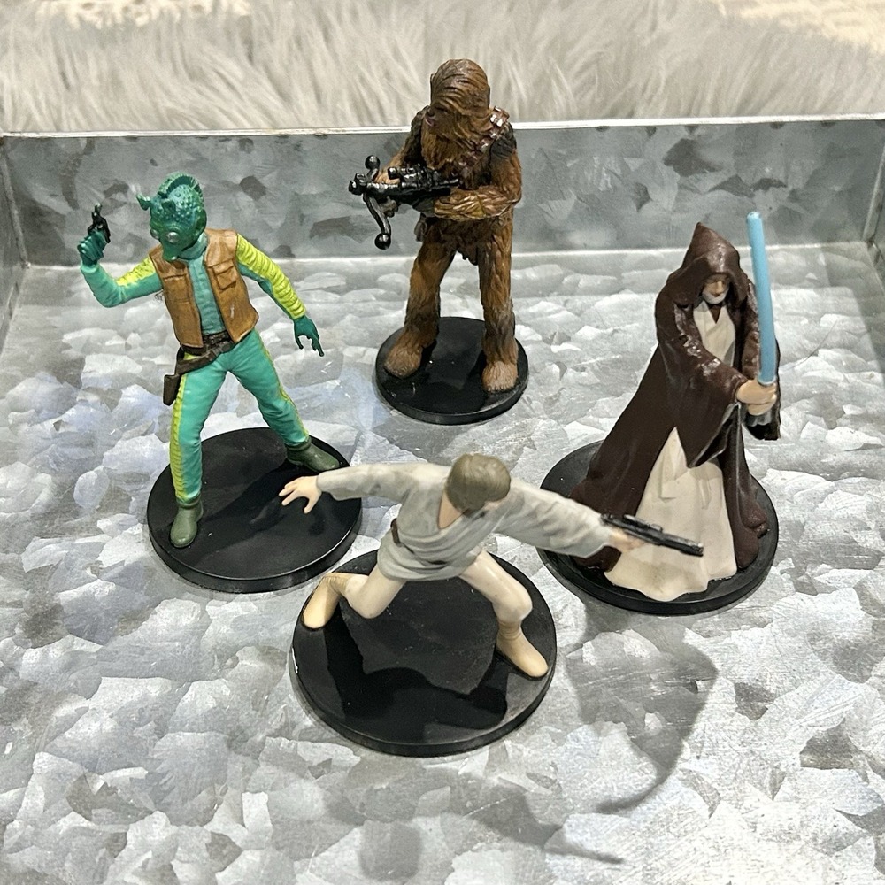 Disney Store STAR WARS Cake Topper Figures Obi Wan Greedo Chewbacca‎ & Skywalker